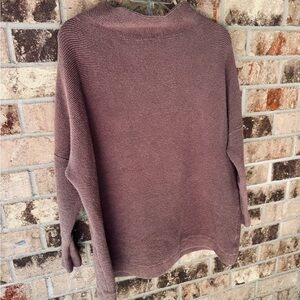 Free People Oversized Mauve Turtleneck Sweater